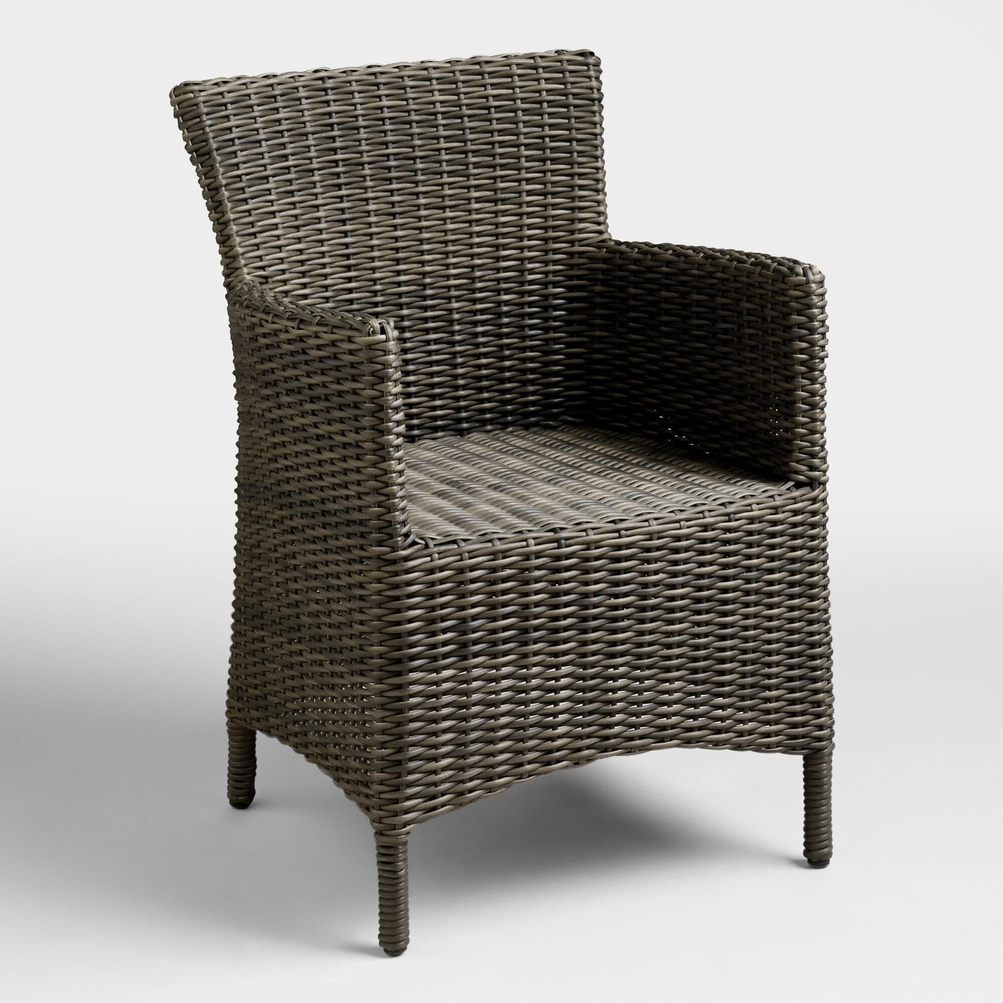 Gray All Weather Wicker Solano Outdoor Patio Armchair - Resin by World Market | World Market