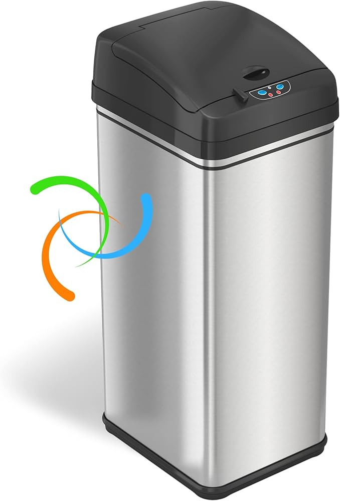 iTouchless New Model 13 Gallon Sensor Trash Can with Advance AbsorbX Odor Filter & Pet-Proof Lid ... | Amazon (US)