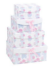 4pk Bow Floral Flip Decorative Gift Boxes | Office & Storage | Marshalls | Marshalls