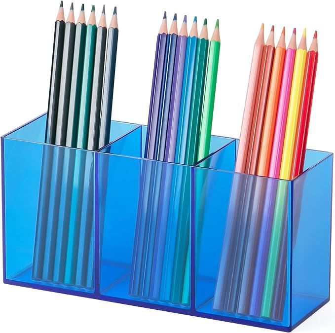 Pen Holder Marker Organizer,Pencil Cup Brush Storage,Acrylic Desk Accessories-Ideal for Pens,Mark... | Amazon (US)