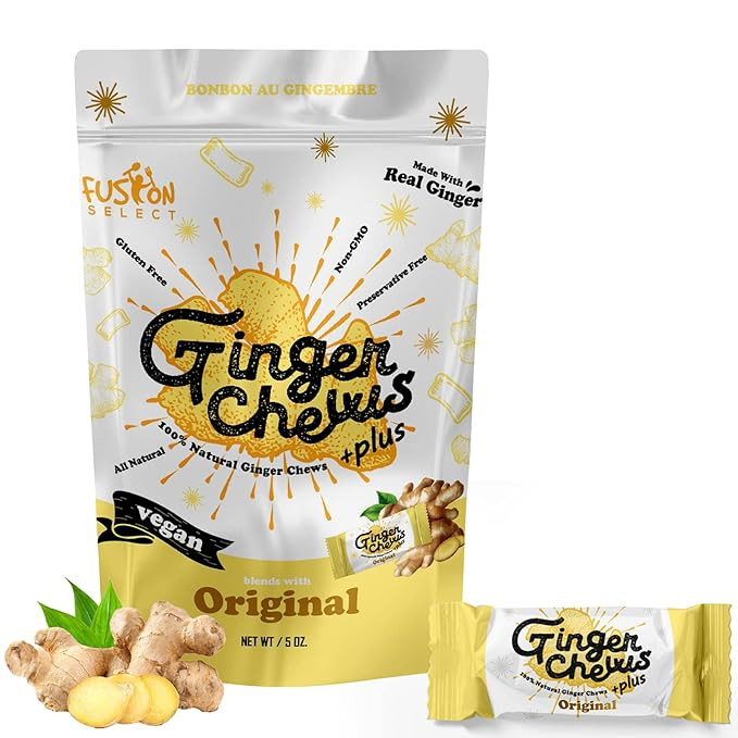 Fusion Select Original Ginger Chews - Sweet Soft Candied Delights From Indonesia - Promotes Relie... | Amazon (US)