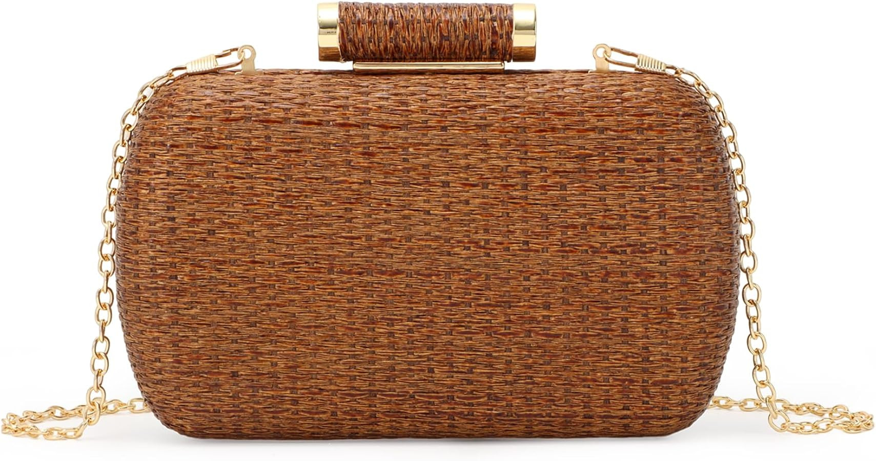 GOKTOW Small Straw Purse Clutch for Women,Woven Handbag Raffia Bag for Summer,Wicker Evening Bag for Party Wedding | Amazon (US)