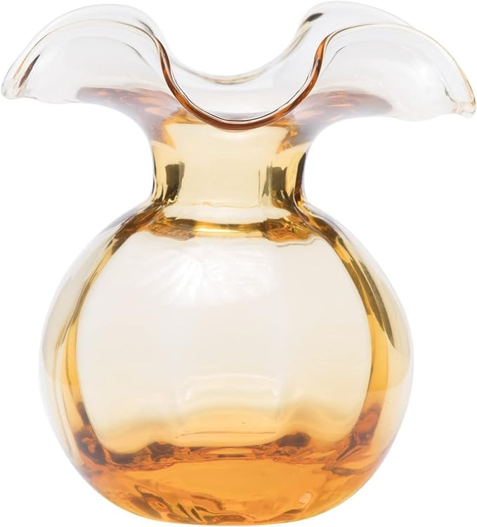 Hibiscus Glass Amber Medium Fluted Vase | Amazon (US)