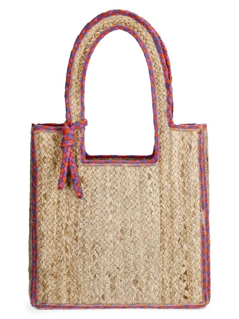 No Boundaries Women's Jute Tote, Pink | Walmart (US)