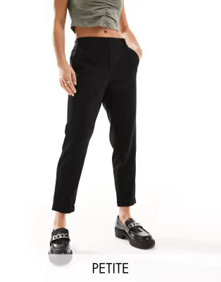 Vero Moda Petite straight leg trousers in black | ASOS (Global)