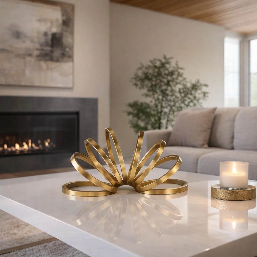 Hayslett Modern Metal Slinky Ring Decorative Sculpture - 11" x 5" x 6" | Wayfair North America