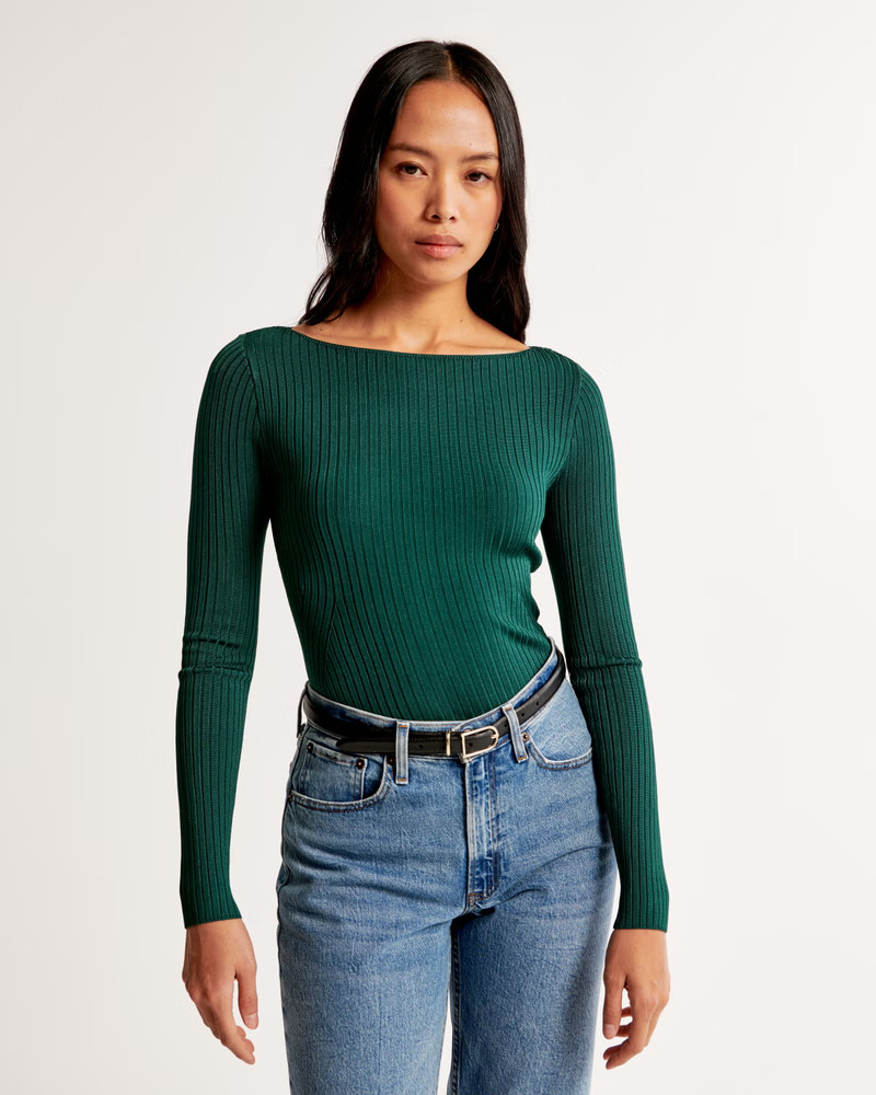 Women's Glossy Slash Sweater Top | Women's Tops | Abercrombie.com | Abercrombie & Fitch (US)