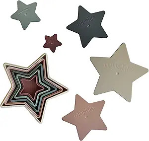 mushie Nesting Stars Toy 10pcs | Made in Denmark (Original) 10 Months+ | Amazon (US)