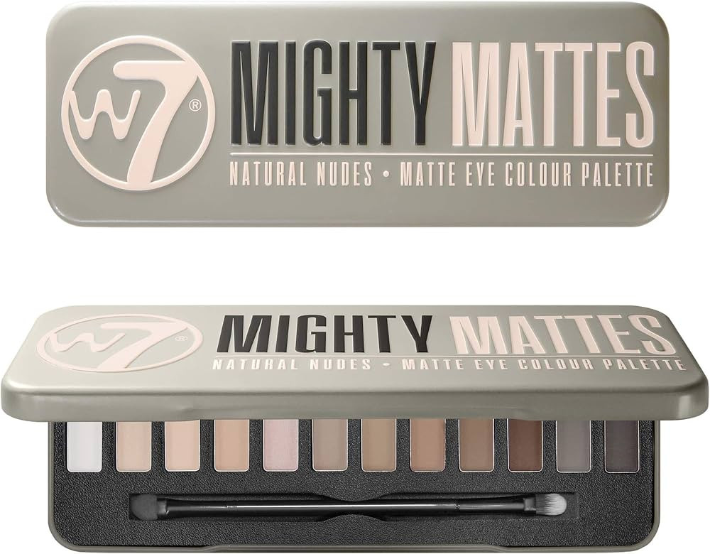 W7 Mighty Mattes Eyeshadow - 12 Matte Nude Colours – Flawless & Natural Long-Lasting Makeup Pal... | Amazon (US)