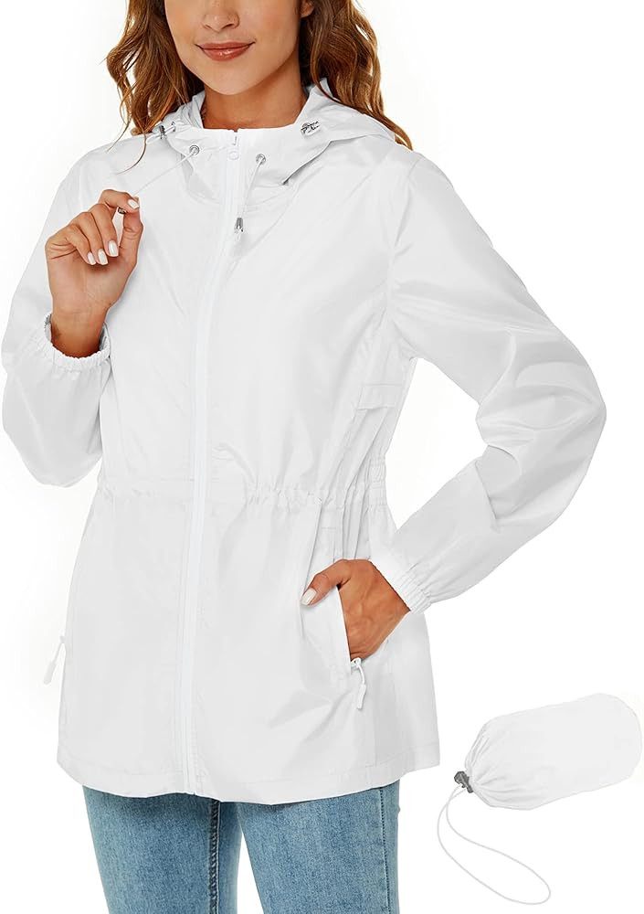 Avoogue Womens Raincoat Waterproof Rain Jacket Lightweight Packable Hooded Rain Coat Outdoor Acti... | Amazon (US)