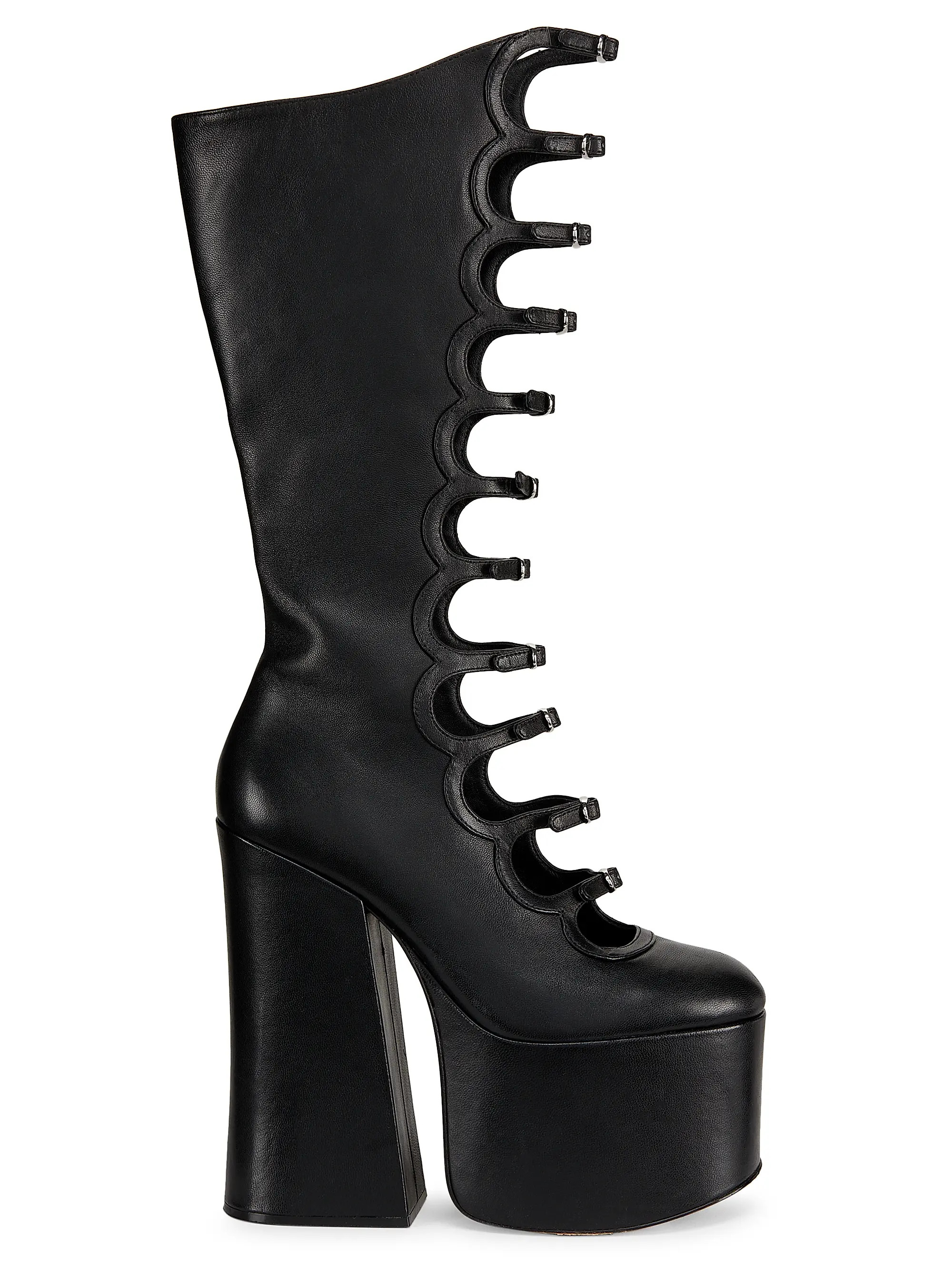 The Kiki 150MM Platform Leather Knee-High Boots | Saks Fifth Avenue