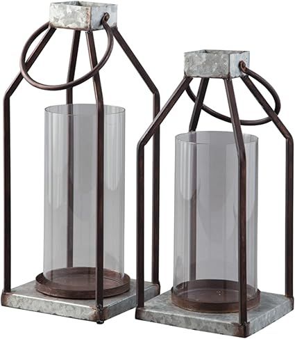 Signature Design by Ashley - Deidrick Lantern - Set of Two - Casual - Gray/Black | Amazon (US)