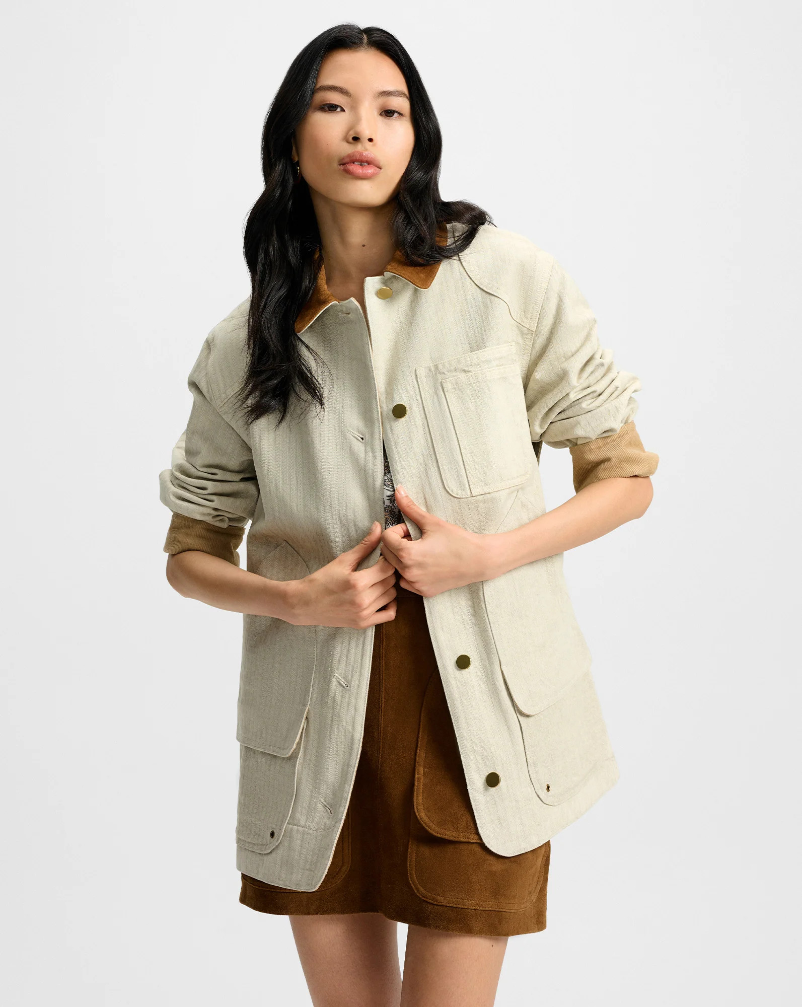 Veronica Beard Abbas Chore Jacket Light Oatmeal | Veronica Beard