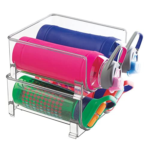 mDesign Modern Plastic Stackable Water Bottle Holder Stand Bin - Storage Organizer for Kitchen Count | Amazon (US)