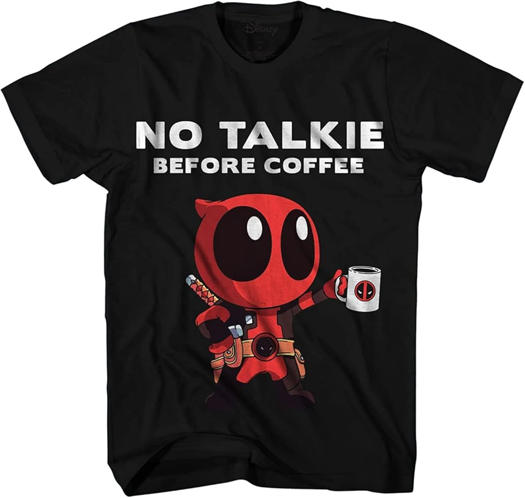 Marvel Deadpool No Talkie Before Coffee Mens T-Shirt | Amazon (US)