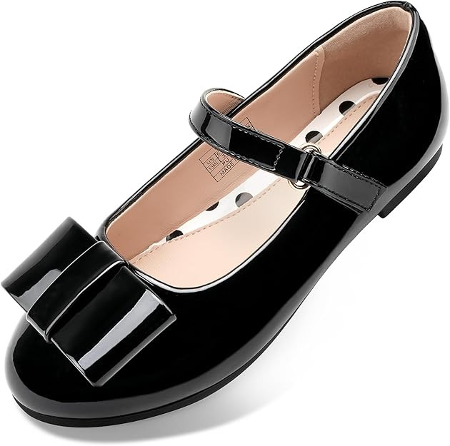 Stelle Girls Mary Jane Dress Shoes Ballerina Flat with Bow for Toddler/Little/Big Kids | Amazon (US)