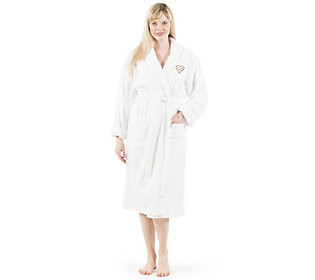 Linum Home ""I Love You Mom"" Heart Embroidered T erry Bathrobe | QVC
