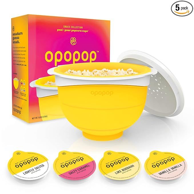 Amazon.com : Opopop Microwave Popcorn - Variety 4-Pack Gourmet Popcorn Kit, Collapsible Silicone ... | Amazon (US)