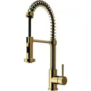 VIGO Edison Single-Handle Pull-Down Sprayer Kitchen Faucet in Matte Gold-VG02001MG - The Home Dep... | The Home Depot
