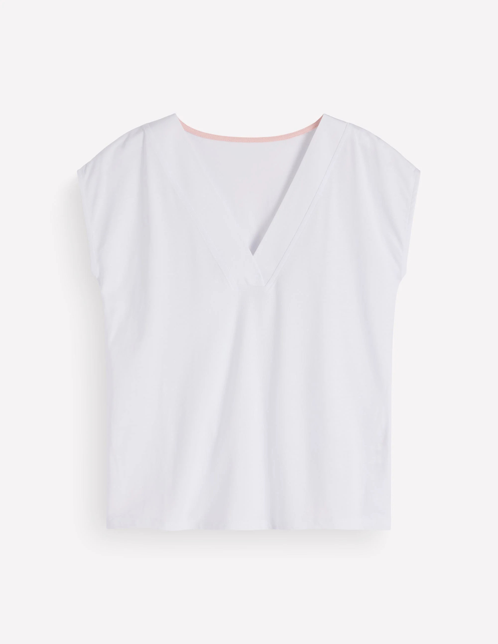 Imi Supersoft V-neck T-shirt-White | Boden UK