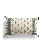14x24 Floral Block Print Vernon Oversized Lumbar Pillow | TJ Maxx