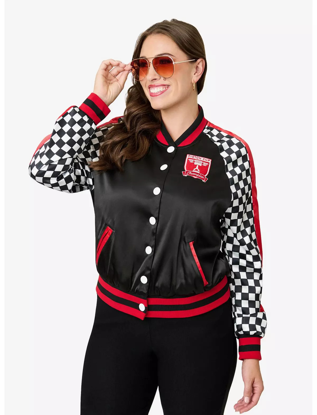 Disney Pixar Cars Collection by Unique Vintage Lightning McQueen Champion Satin Bomber Jacket | H... | Hot Topic