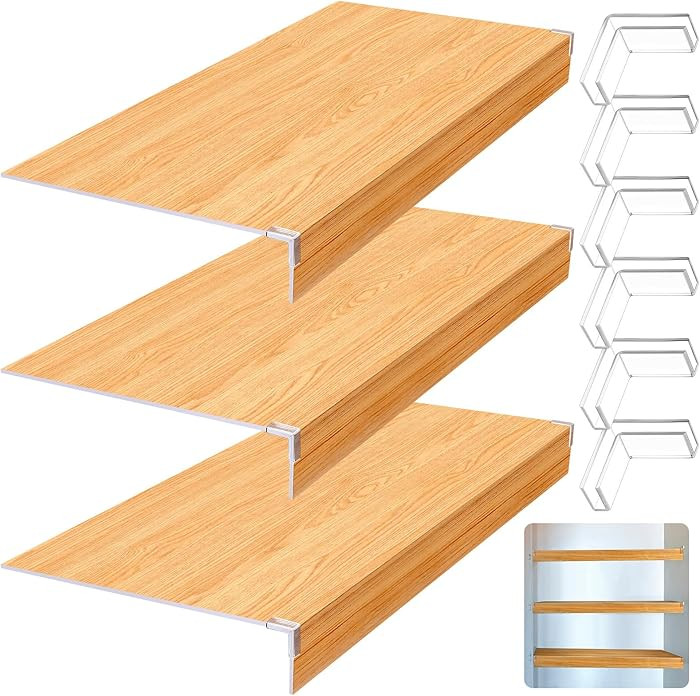 Hoolerry 3 Pcs 30 x 12 Inch Foamed PVC Wire Rack Covers for Removable Closet Decoration(Not Wood)... | Amazon (US)