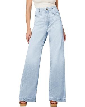PLNOTME Women's High Waisted Wide Leg Jeans Loose Stretch Trendy Casual Denim Pants | Amazon (US)