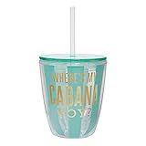 Slant Collections Acrylic Double-Wall Tumbler with Lid and Straw, 10-Ounce, Cabana Boy | Amazon (US)