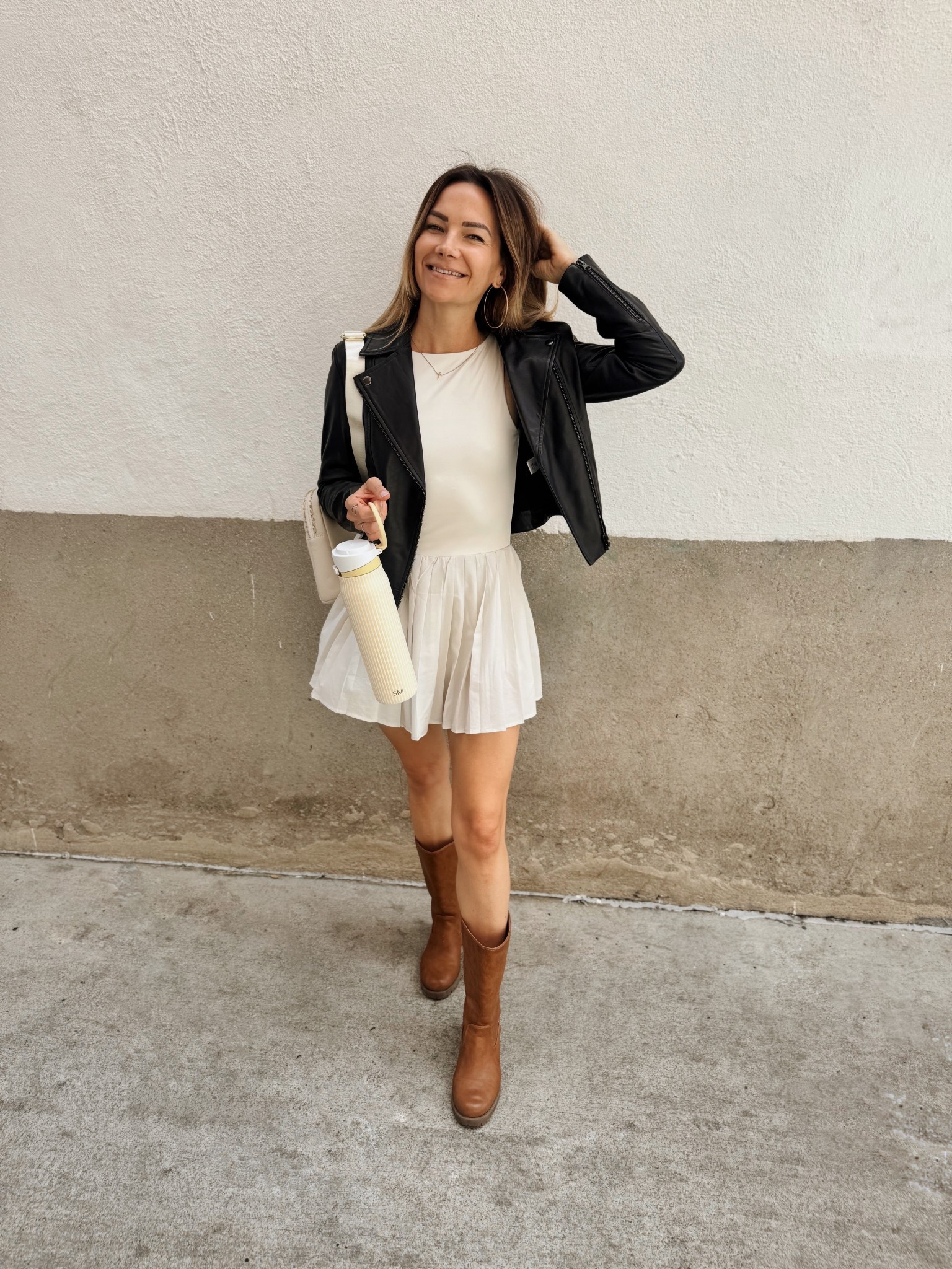 This Amazon dress mixed with this luxury leather jacket? Perfect pair. And perfect for layering and a warm summer day! 

#LTKStyleTip #LTKSeasonal #LTKFindsUnder50