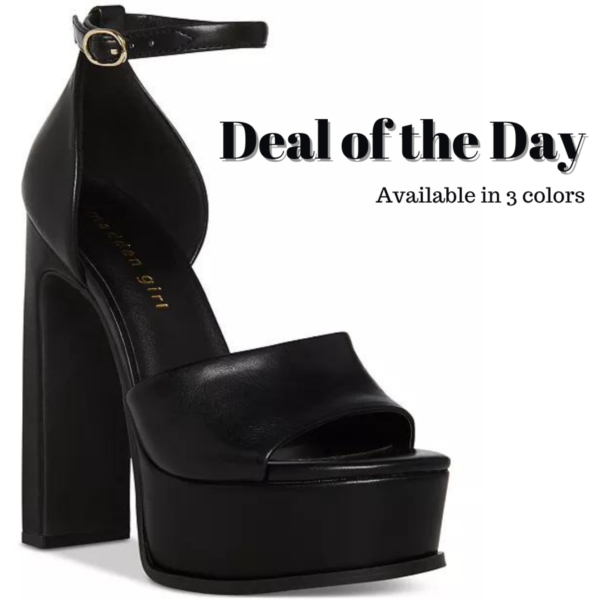 These Madden Girl Babydoll Mega Platform Dress Sandals are on sale for $31.60 (60% off)! They come in 3 colors. Sale ends tomorrow, 9/18. 

#LTKSale #LTKsalealert #LTKshoecrush
