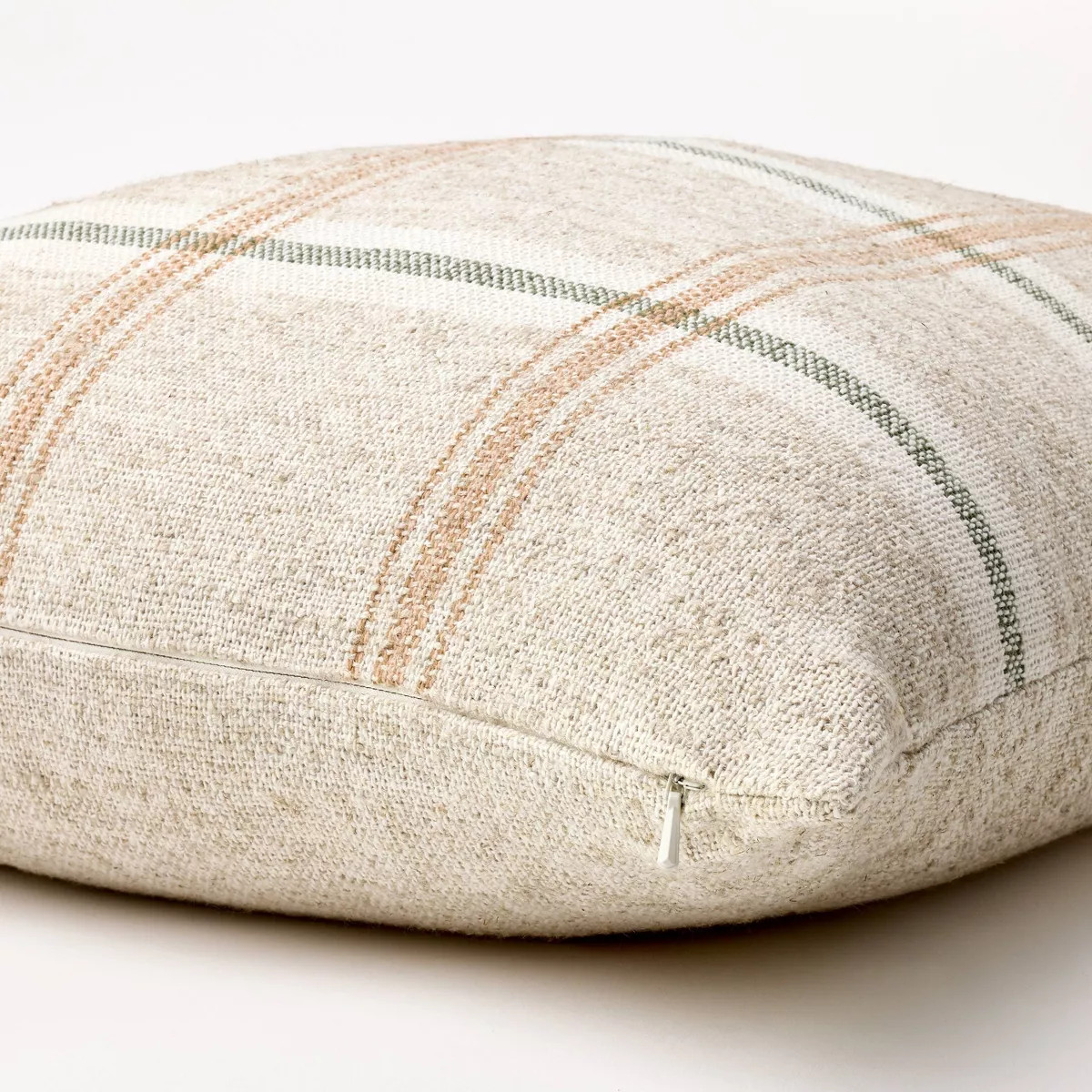 Raised Striped Woven Plaid Throw Pillow Cream/Dark Tan/Sage - Threshold™ designed with Studio M... | Target