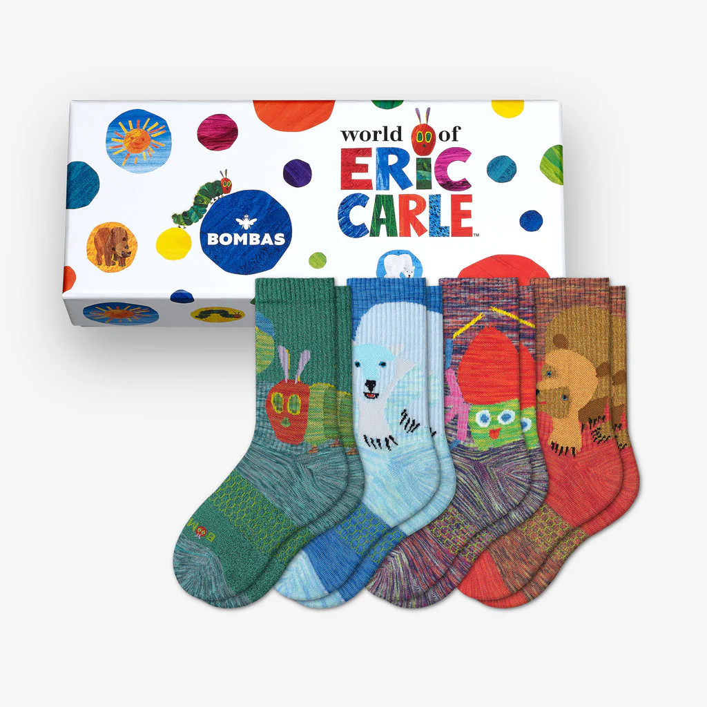 Youth Eric Carle Calf Sock 4-Pack Gift Box | Bombas