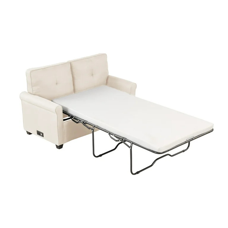 Mainstays Traditional Loveseat Sleeper with USB, Oat, 2 Seaters, Living Room | Walmart (US)