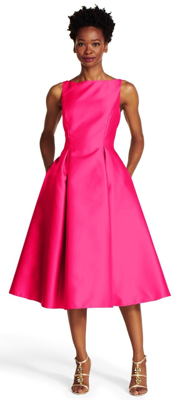 Adrianna Papell - Sleeveless V-Back Tea Length Dress 41899070 | Couture Candy