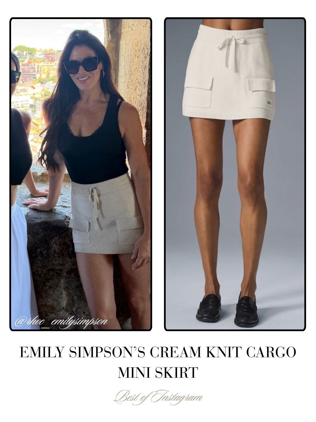 Emily Simpson’s Cream Knit Cargo Skirt 📸 = @rhoc_emilysimpson