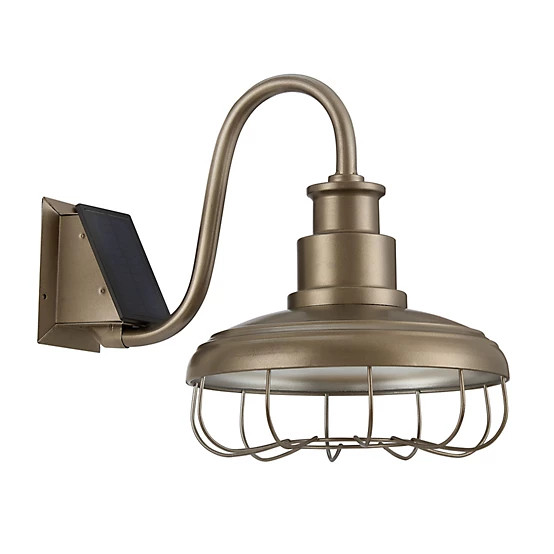 Red Shed  15 in. Solar Barn Lamp with Cage, Bronze | Tractor Supply