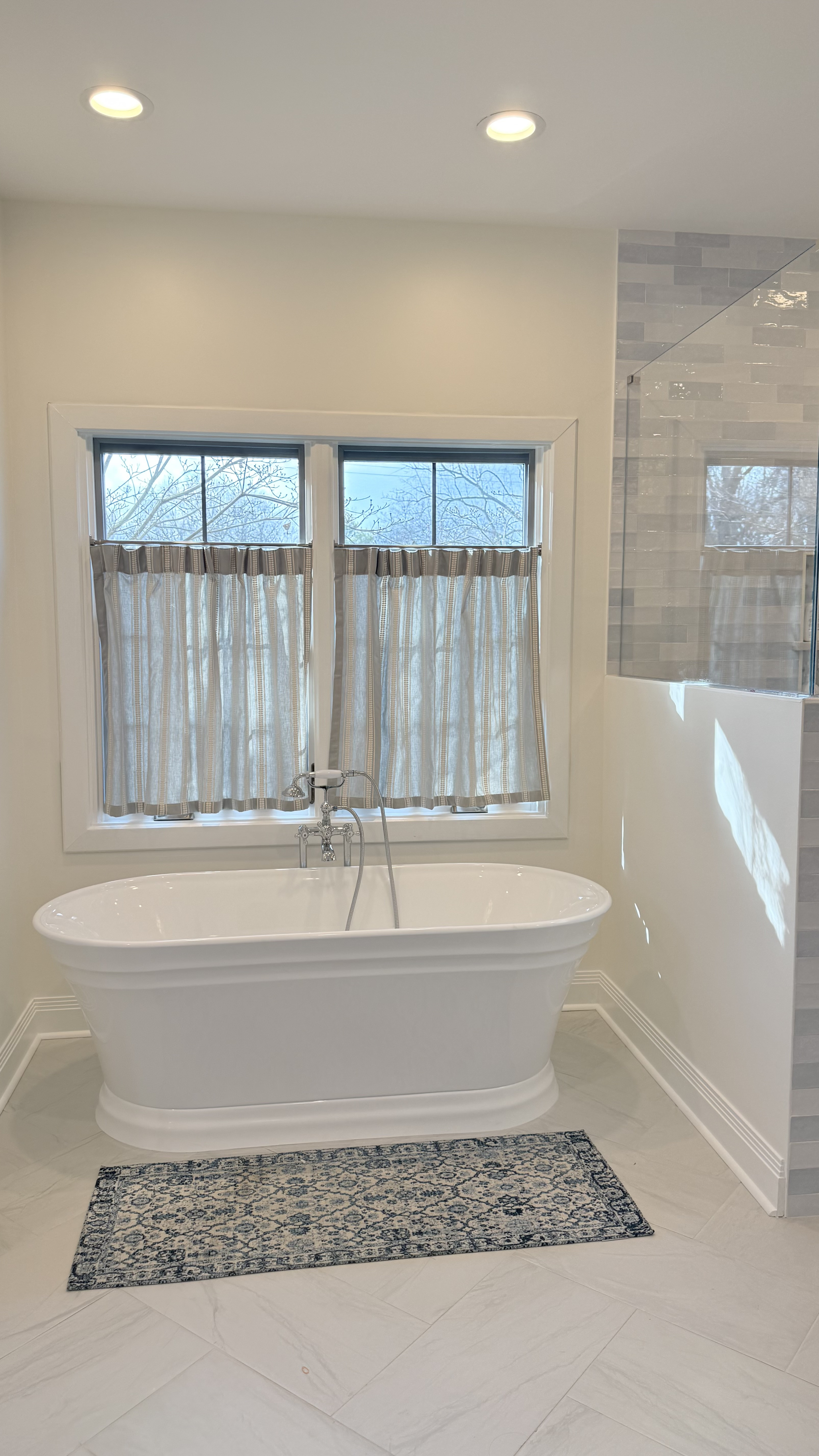 Pretty bathroom renovations!! Love the subtle blues here with these pepper home cafe curtains

#LTKSaleAlert #LTKHome #LTKdayinmylife