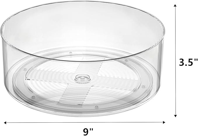 G.a HOMEFAVOR 2 Pack Lazy Susan 9" Clear Plastic Turntable Organizer Rotating Spice Rack Kitchen ... | Amazon (US)