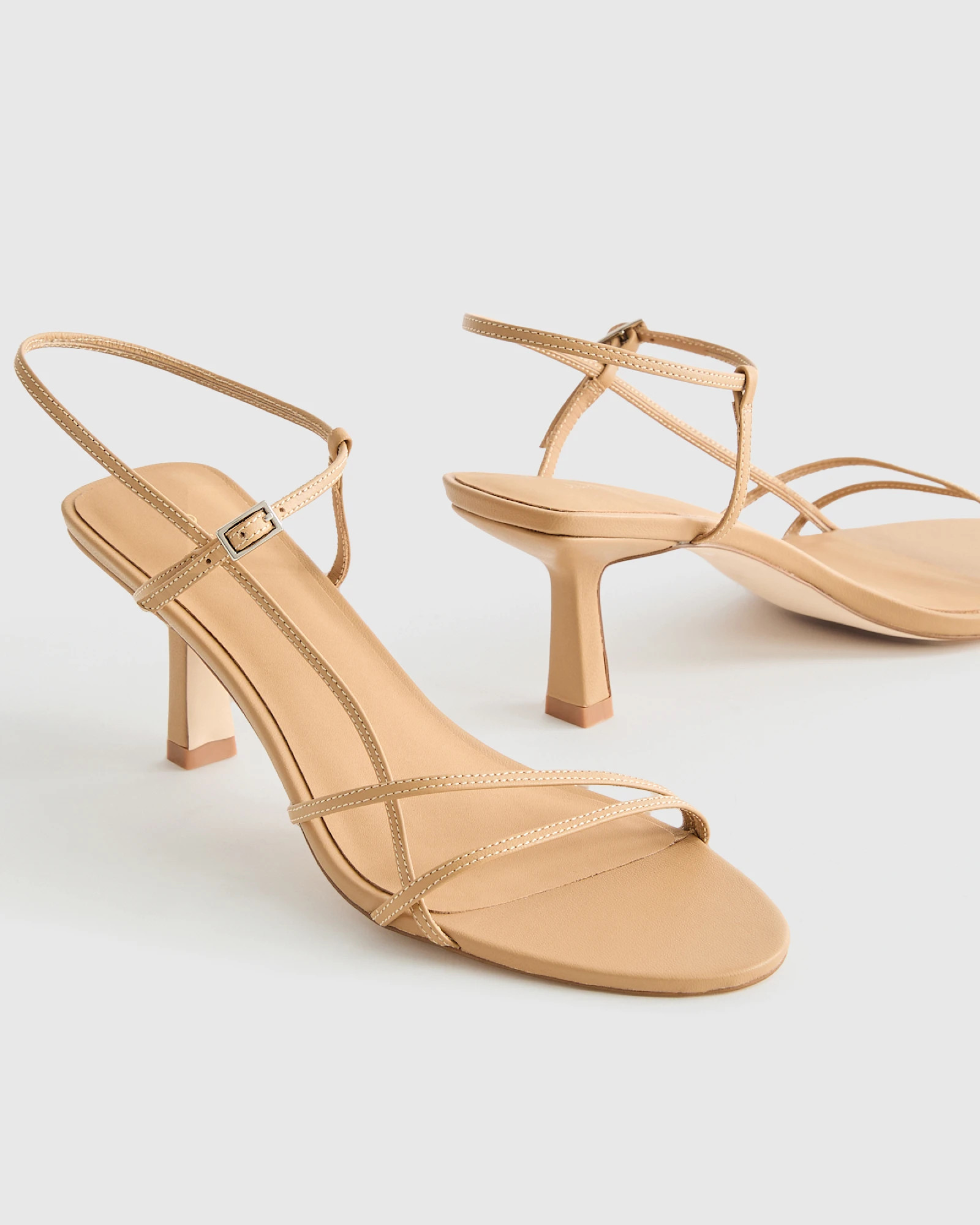 Italian Leather 70mm Strappy Heel | Quince