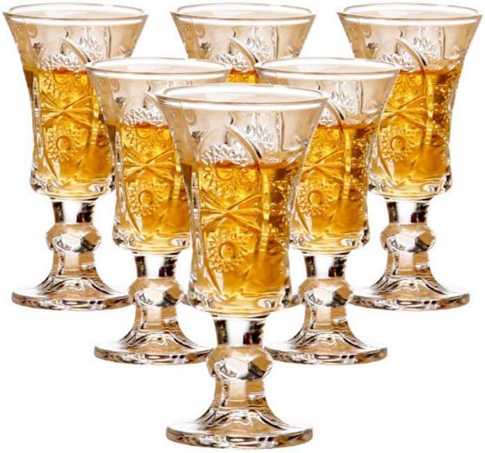 Round 1.3-Oz Shot Glasses, Lead-Free Glass, Clear Heavy Base Shot Glass Set of 6 | Amazon (US)