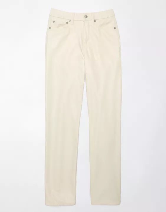 AE Stretch Curvy Super High-Waisted Vegan Leather Straight Pant | American Eagle Outfitters (US & CA)