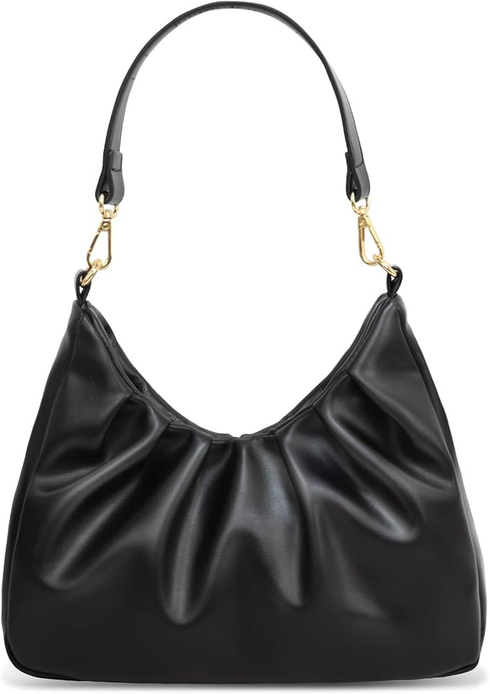 LIVACASA Shoulder Bags for Women, Cute Soft Small Clutch Purses,PU Leather Hobo Crossbody Tote Du... | Amazon (US)