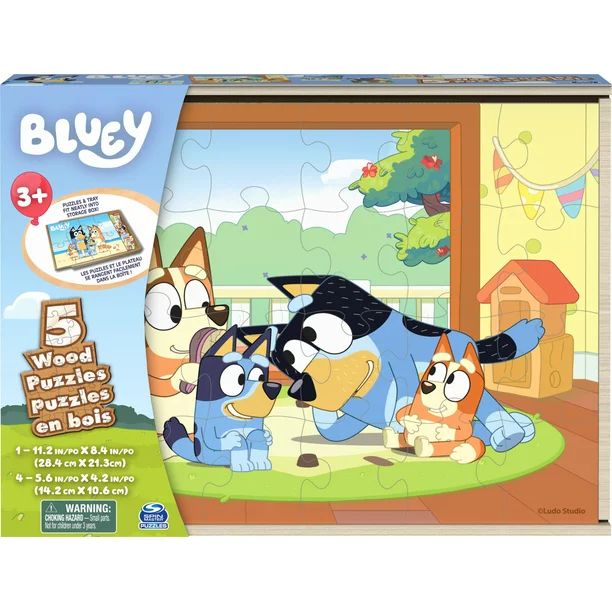Bluey 5-Pack of Wood Jigsaw Puzzles for Kids 3 and up - Walmart.com | Walmart (US)