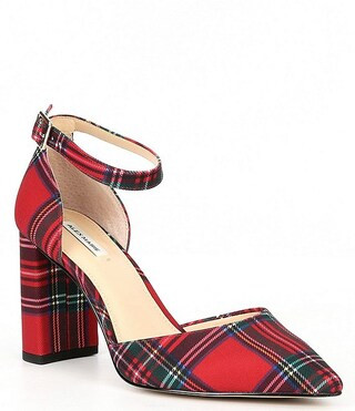 Alex Marie GenevieTwo Plaid 2-Piece Pointy Toe Block Heel Pumps | Dillard's | Dillard's