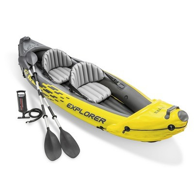 Intex Explorer K2 2-Person Inflatable Kayak Set with Oars and Air Pump, Yellow | Target