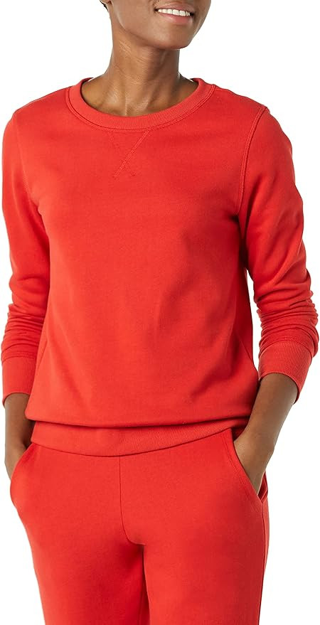 Amazon Essentials Women's French Terry Fleece Crewneck Sweatshirt (Available in Plus Size) | Amazon (US)
