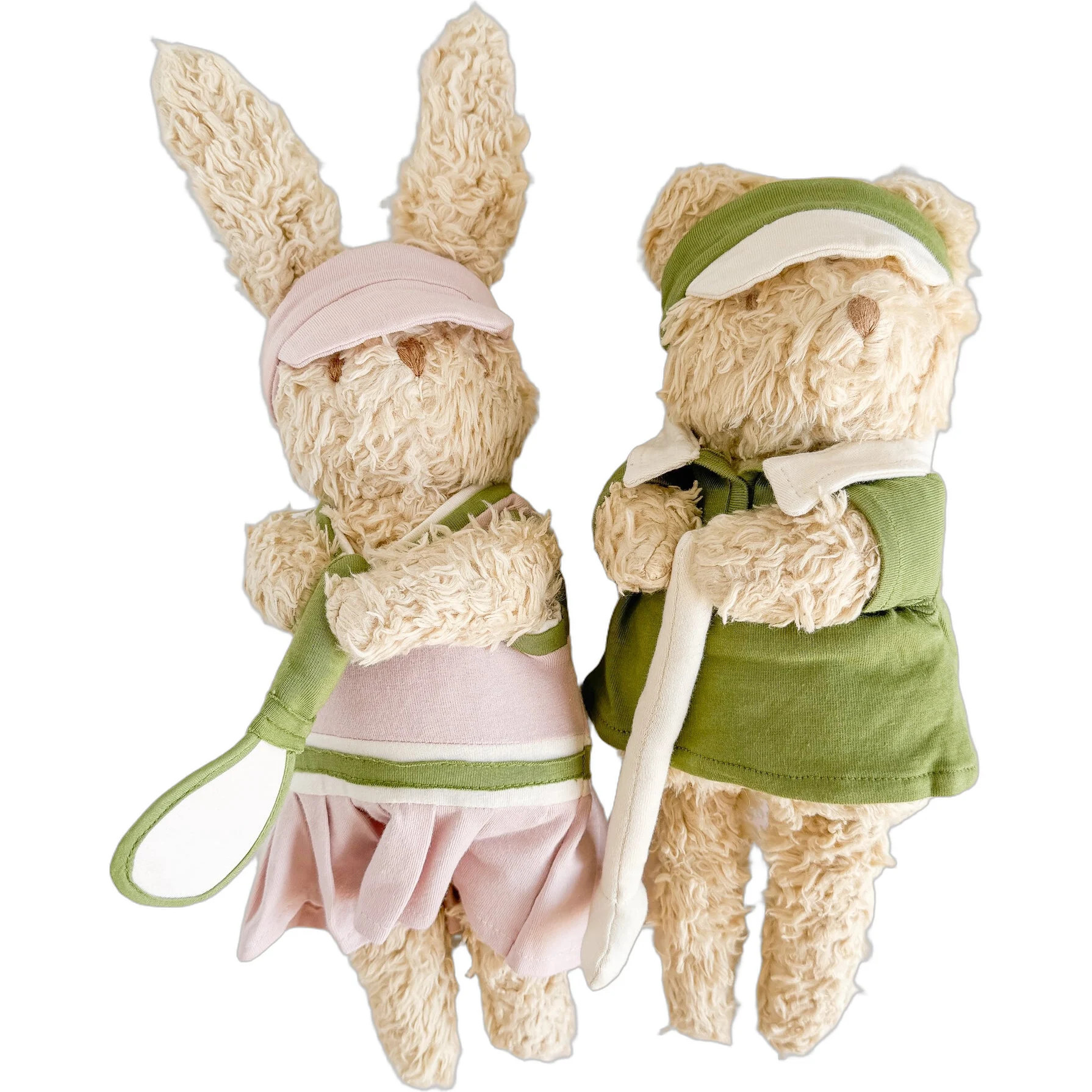Golf Bear and Pickleball Bunny Plush Toy Baby Gift Set Organic Cotton | Maisonette
