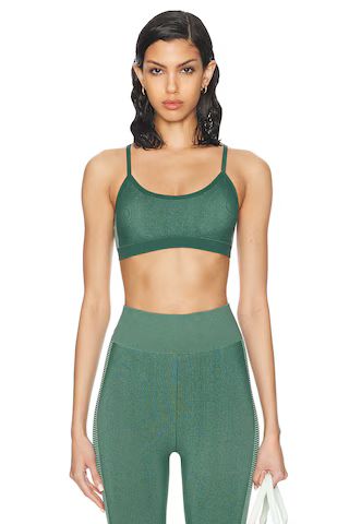 THE UPSIDE Ribbed Seamless Ballet Bra in Pine & Matcha | FWRD | FWRD 