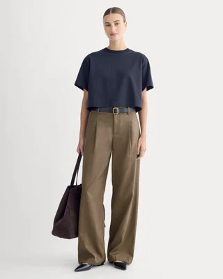 Women's Wide-Leg Trouser in Buttersmooth by Everlane in Deep Taupe, Size 6R | Everlane